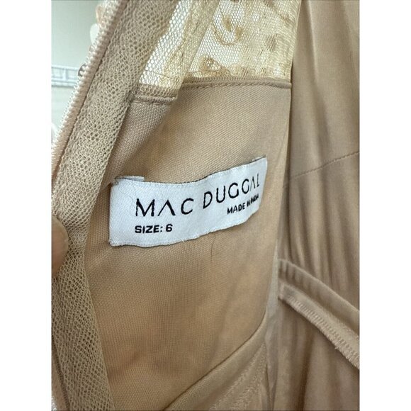 Mac Duggal Size 6 Nude Embellished Illusion High Neck Cap Sleeve Gown 5619 New - Picture 10 of 11